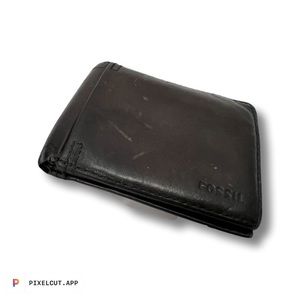 Mens Leather Brown Fossil Wallet